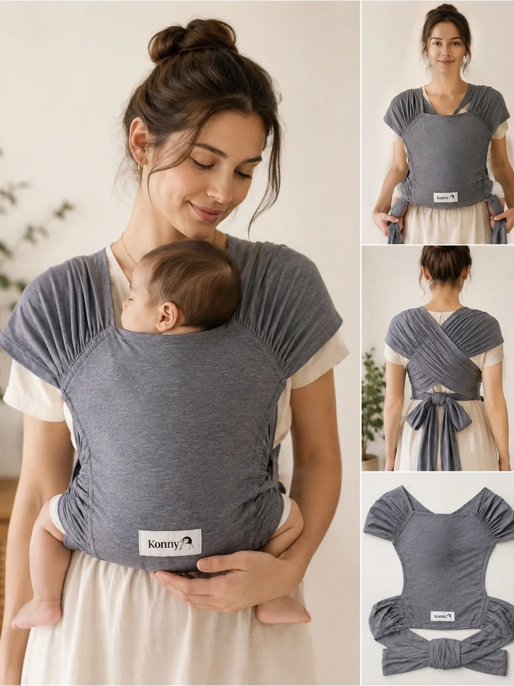 Konny Wrap Carrier XL Heather Gray - Picture 1 of 3